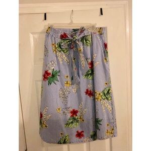 Lush brand navy pin stripe with floral detailing